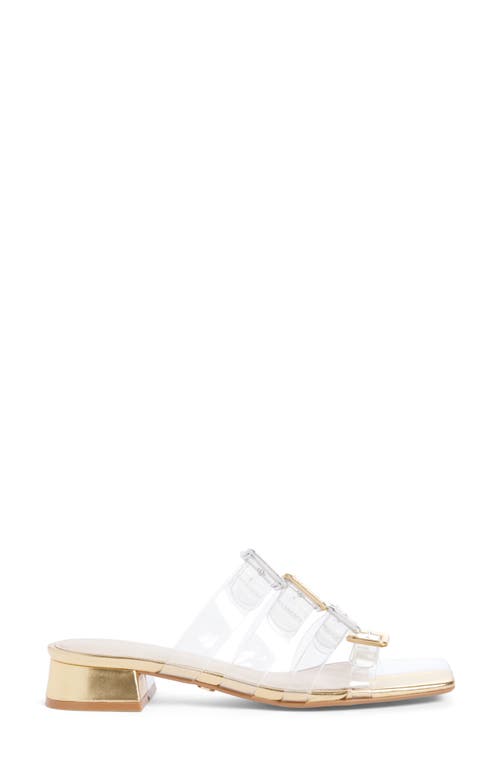 Cecelia New York Ludlow Cage Slide Sandal In Mixed Metallic