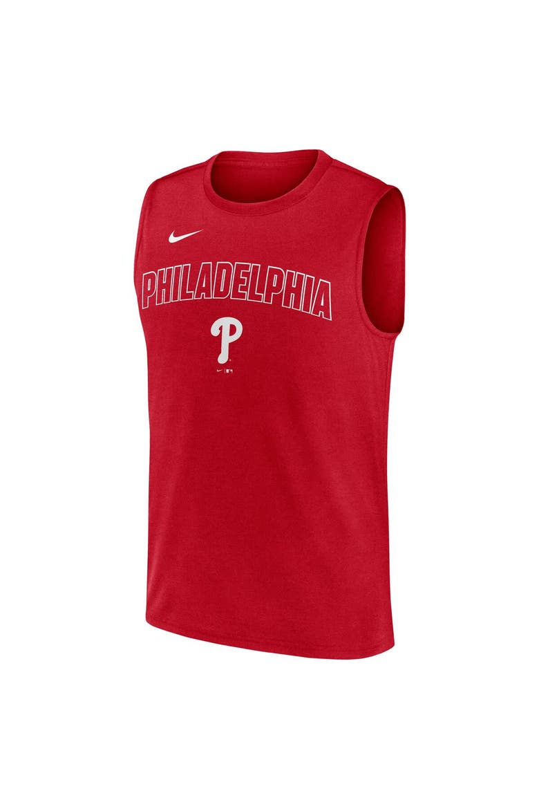 Men's Nike Red Philadelphia Phillies Knockout Performance Muscle Tank Top, Alternate, color, Red