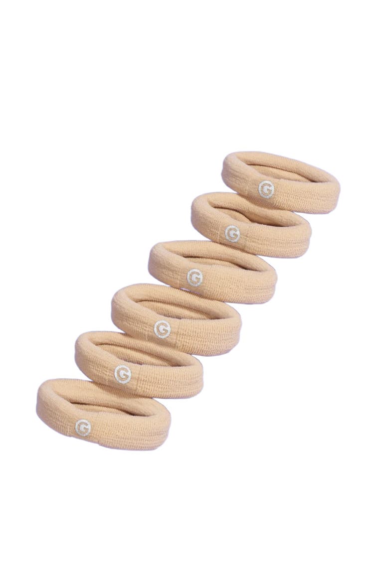 Thick Fit Hair Bands, Damage Free Hair Ties Made with Seamless Microfiber Elastics, Main, color, Beige