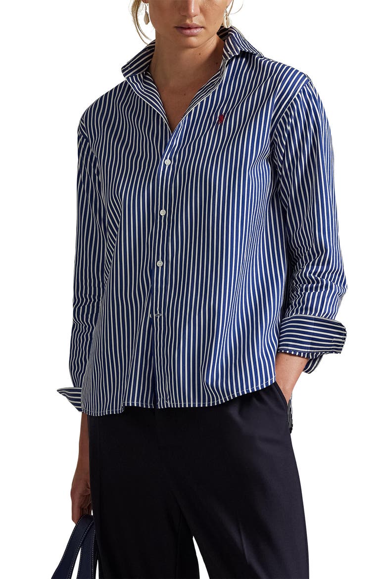 トップス everyone relax-fit button-down stripe L Stripe Relaxed Fit Cotton Button-Up Shirt (Women) | Nordstrom