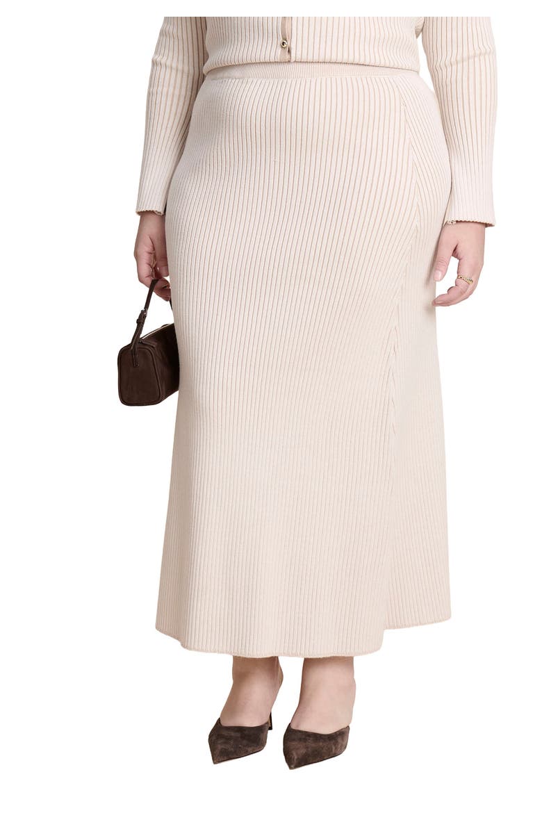 Ribbed Sweater Trumpet Maxi Skirt, Main, color, DEW
