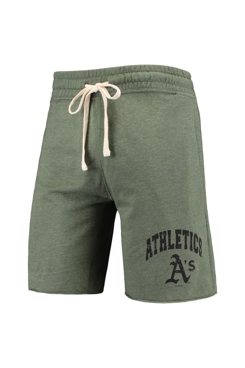 Men's Concepts Sport Heathered Olive Oakland Athletics Mainstream Tri-Blend Shorts, Alternate, color, Green
