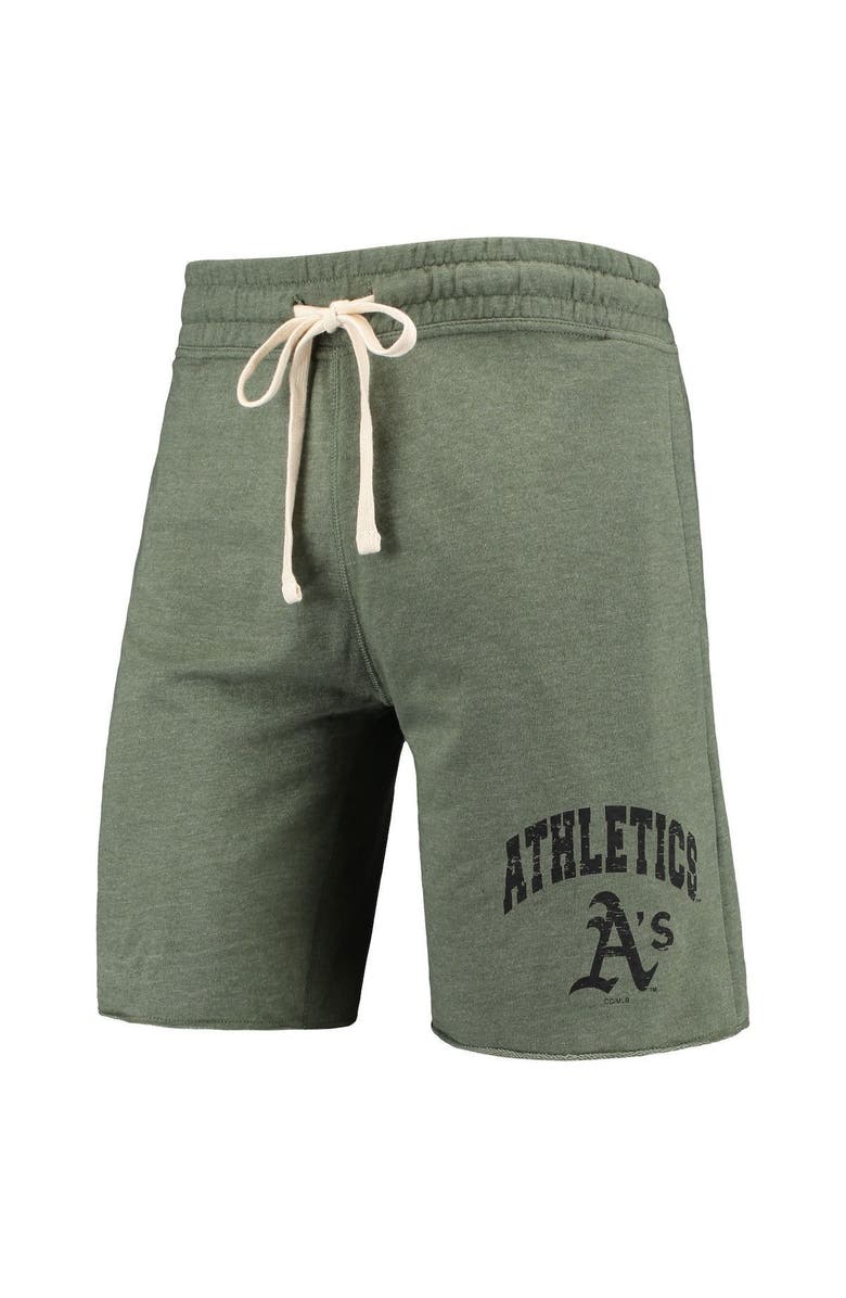 CONCEPTS SPORT Men's Concepts Sport Heathered Olive Oakland Athletics Mainstream Tri-Blend Shorts, Alternate, color, Green