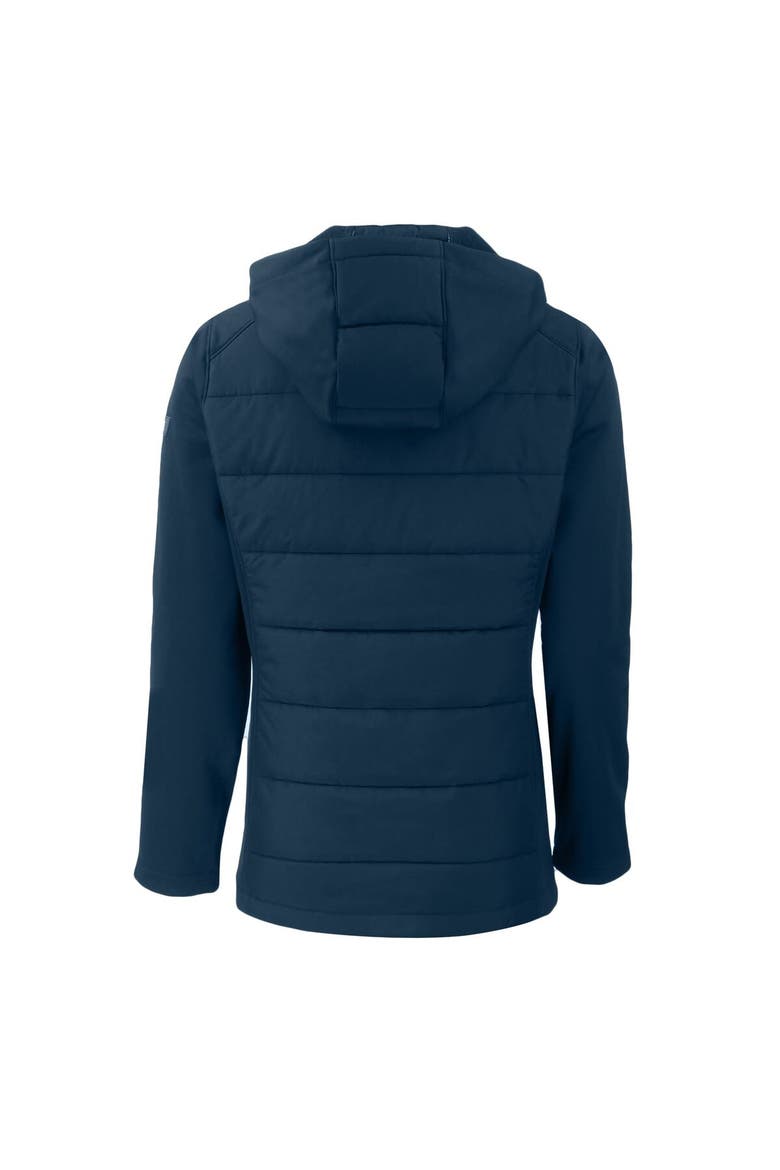 Women's Cutter & Buck  Navy New York Giants Throwback Evoke Hybrid Eco Softshell Recycled Full-Zip Hoodie Jacket, Alternate, color, Navy