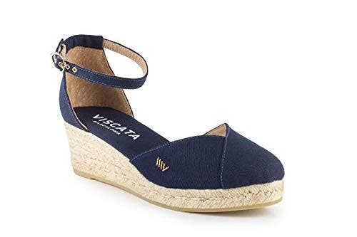 Viscata Formiga Canvas Wedges In Navy