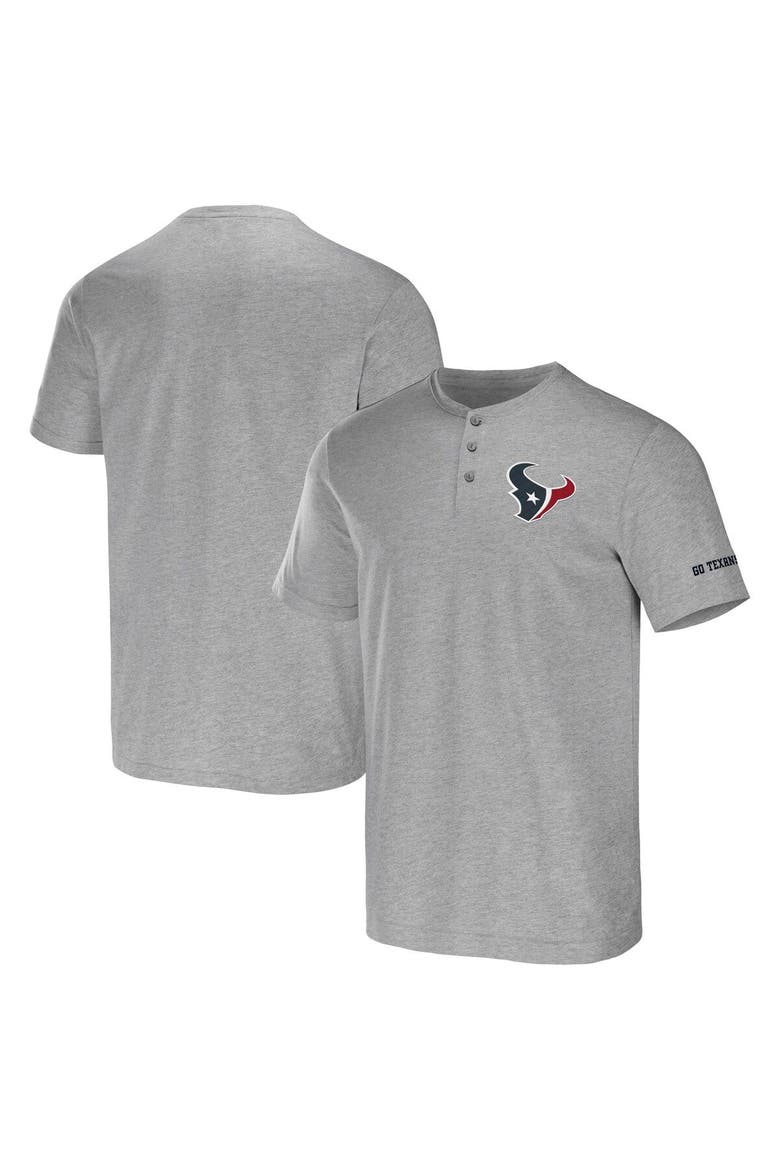 Men's NFL x Darius Rucker Collection by Fanatics Heather Gray Houston Texans Henley T-Shirt, Main, color, Heather Gray