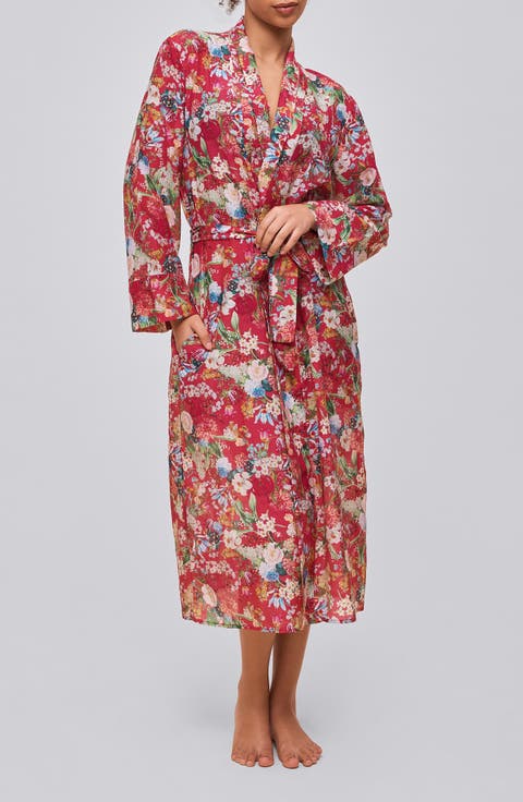 Holly Floral Cotton Voile Maxi Robe