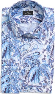 Etro Roma Spread Collar Paisley Button-Up Shirt