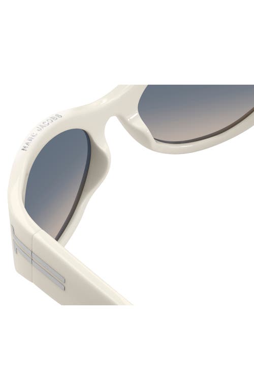 Marc Jacobs 61mm Wrap Cat Eye Sunglasses In White