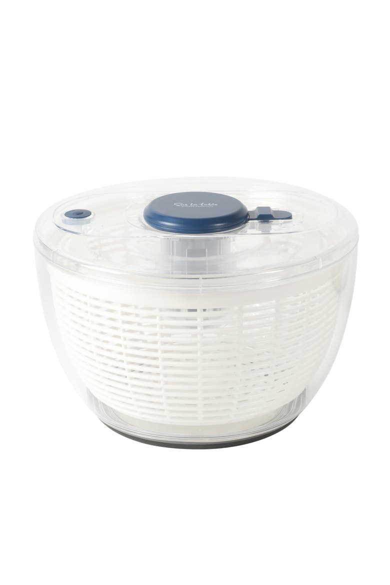 Aero Stainless Steel Salad Spinner with Removable Basket, Main, color, Navy Blue