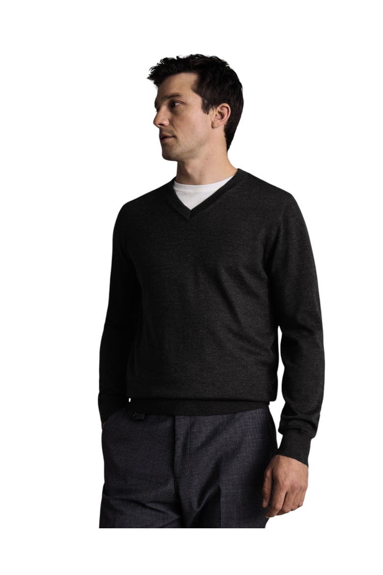 Merino V-Neck Sweater, Main, color, Charcoal Grey
