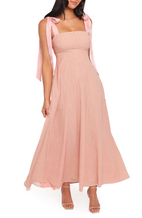 Ellody Polka Dot Tie Shoulder Maxi Dress