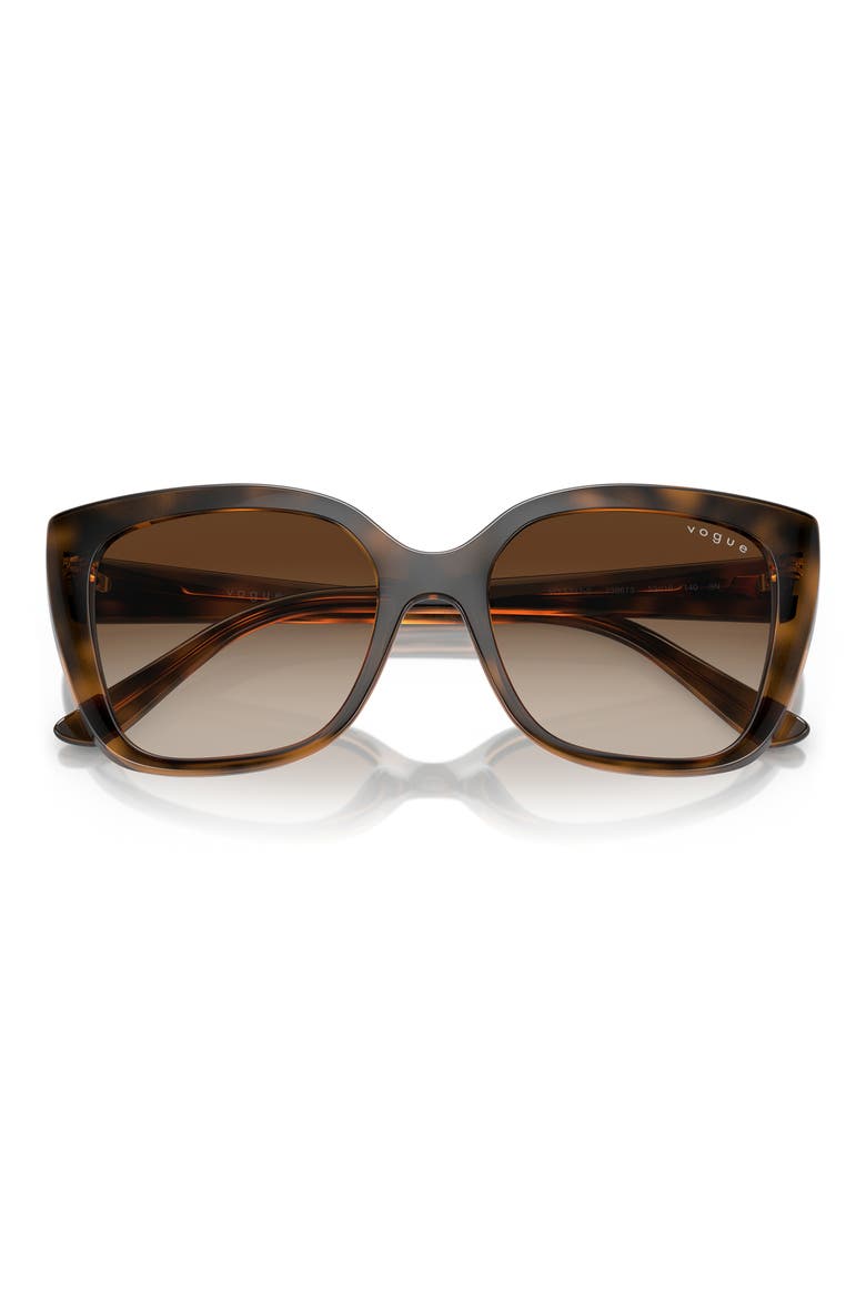 53mm Gradient Square Sunglasses, Alternate, color, DARK HAVANA / BROWN GRADIENT