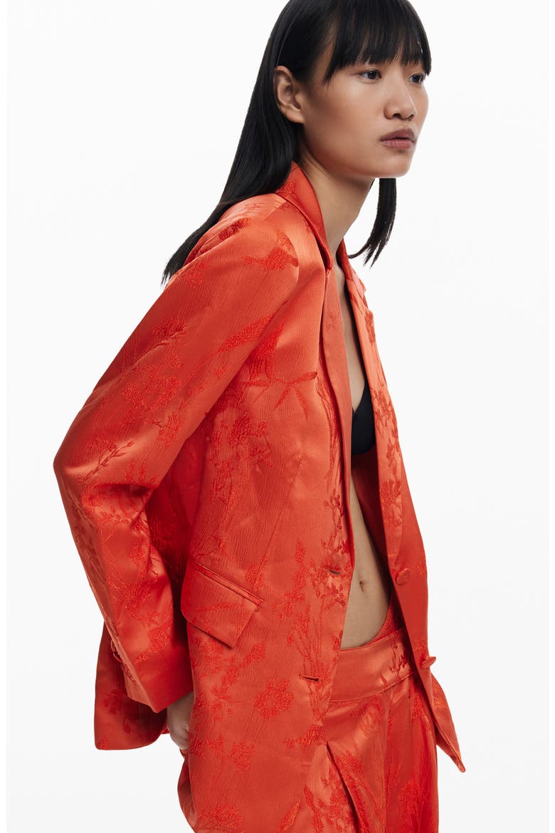 Embroidered Blazer, Alternate, color, ORANGE