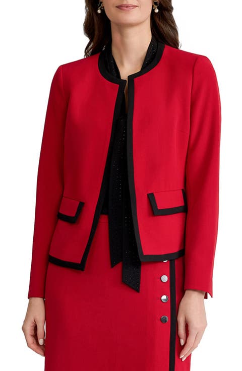 Colorblock Open Front Jacket