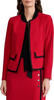 KASPER Colorblock Open Front Jacket