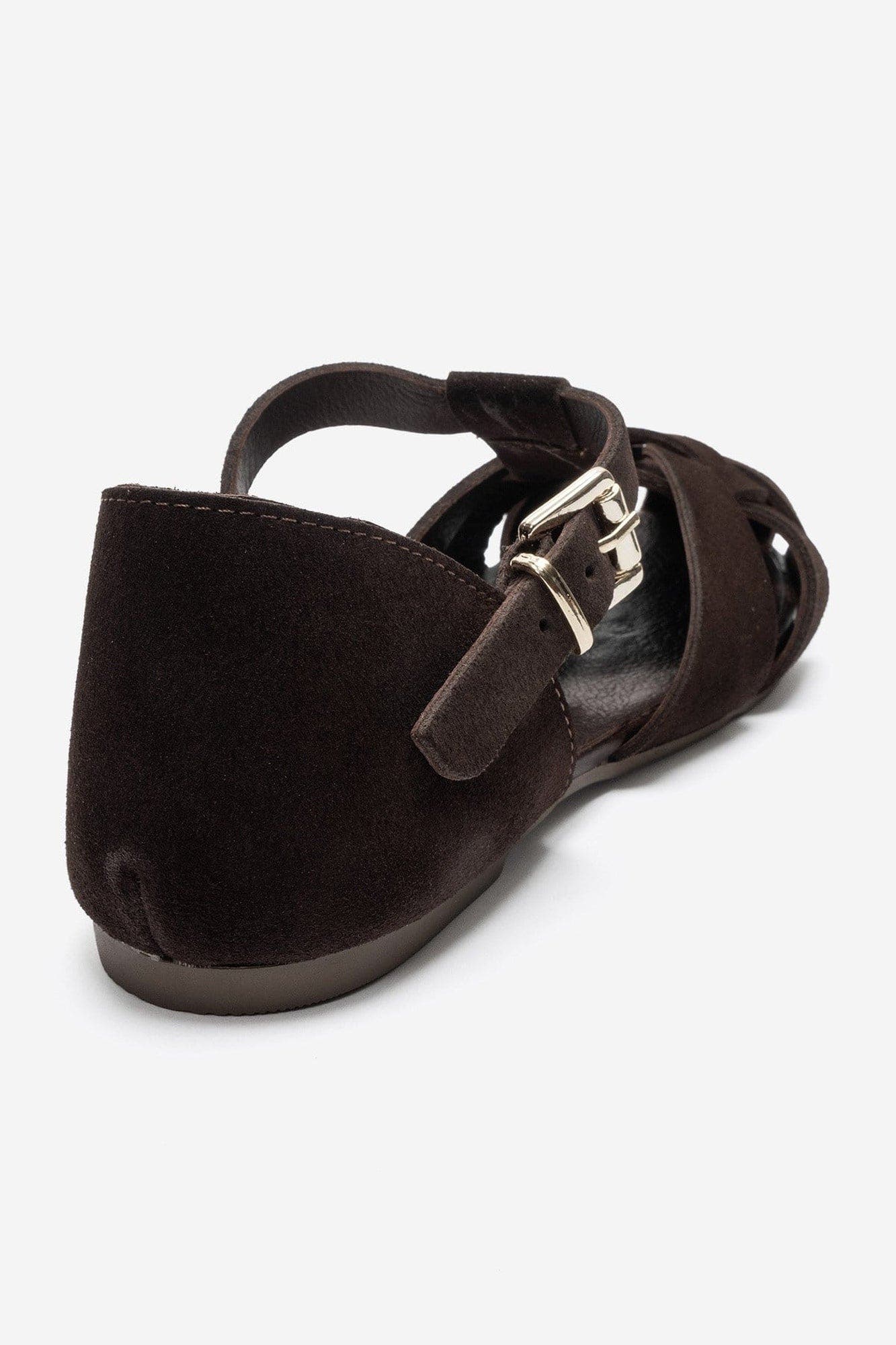 Falina Leather Sandal, Alternate, color, Brown Suede