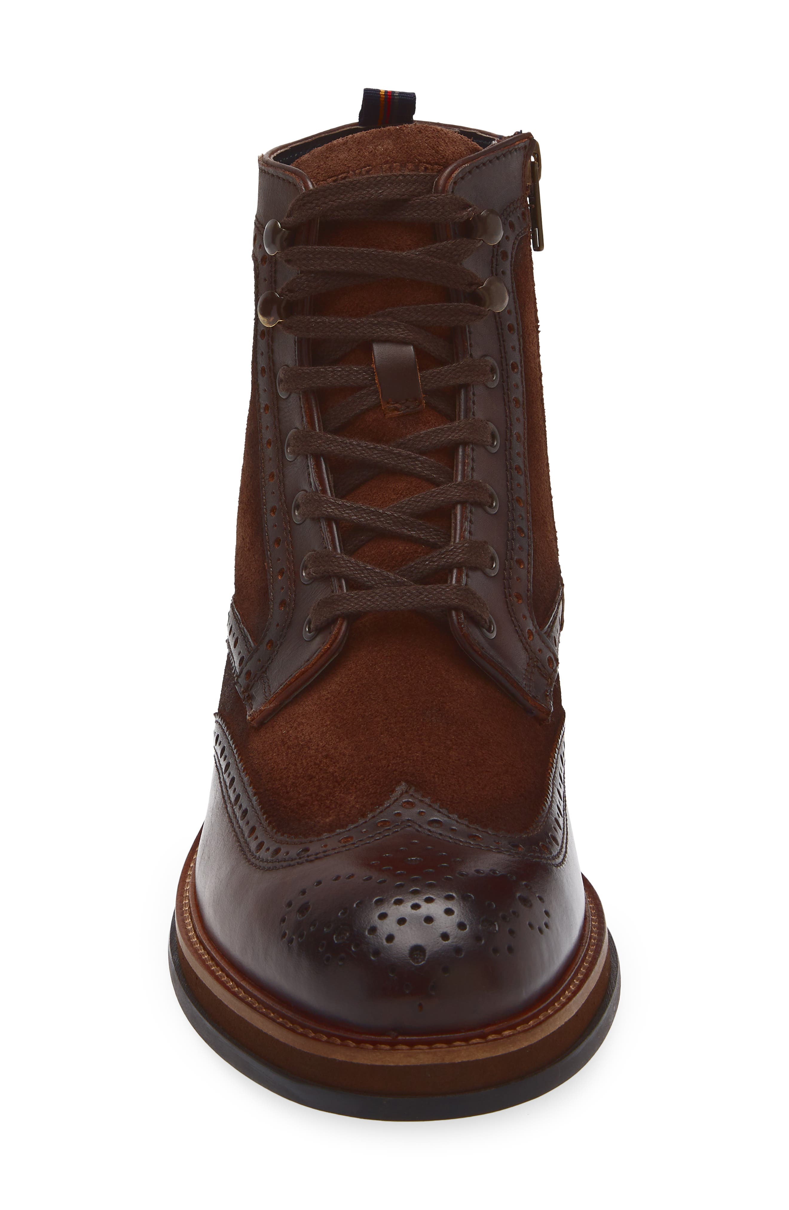 Steve Madden Addis Brogue Boot, Alternate, color, Brown