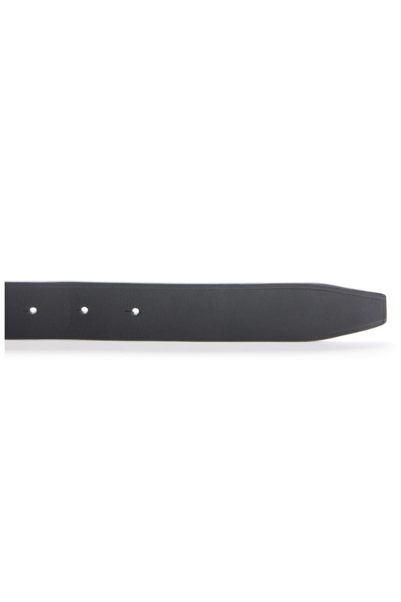 Oval BB Buckle Leather Belt, Alternate, color, 1000 BLACK