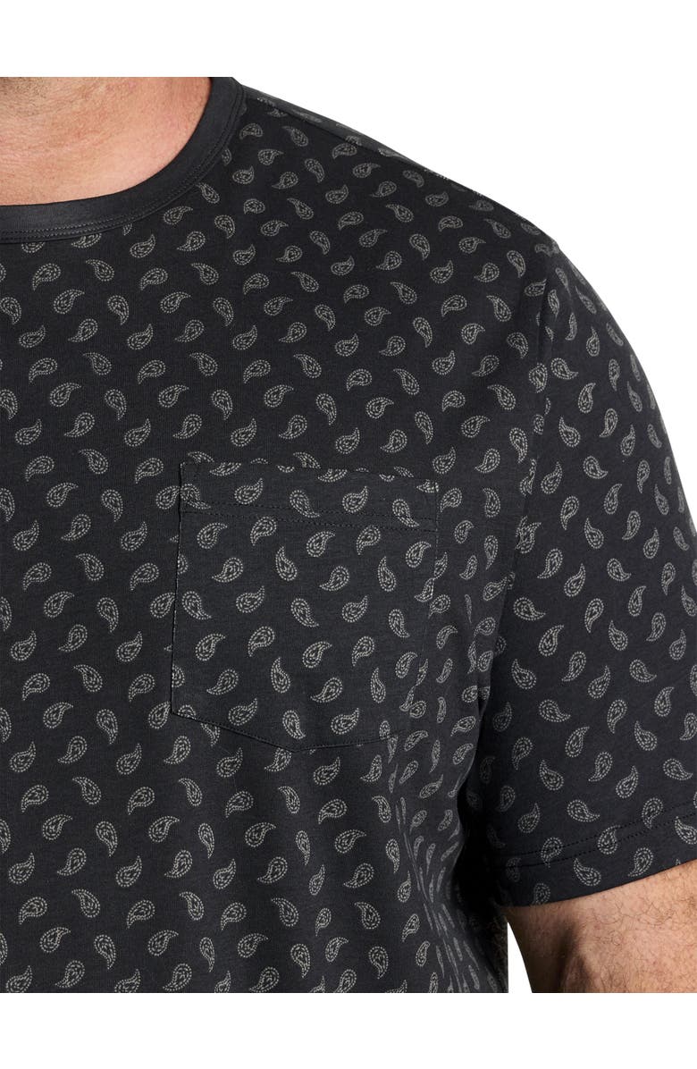 Harbor Bay by DXL Paisley Print Pocket T-Shirt, Alternate, color, Black/Grey