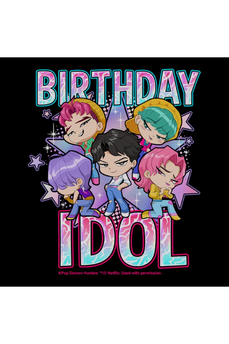 Girl's Kpop Demon Hunters Saja Boys Birthday Idol Star  Graphic T-Shirt, Alternate, color, Black