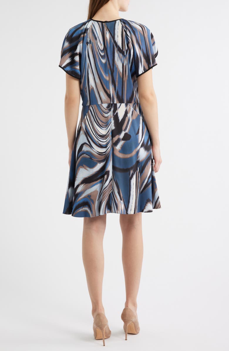BOSS Swirl Print A-Line Dress, Alternate, color, Blue Jay Swirl