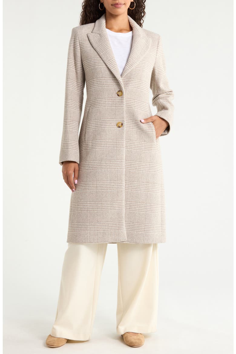 Wool Blend Tweed Coat, Alternate, color, CAMEL/ CREAM PLAID