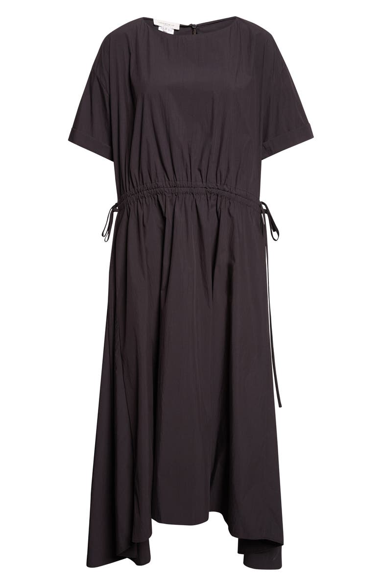 Lafayette 148 New York Travel Cotton Gathered Waist Shift Dress, Alternate, color, Black