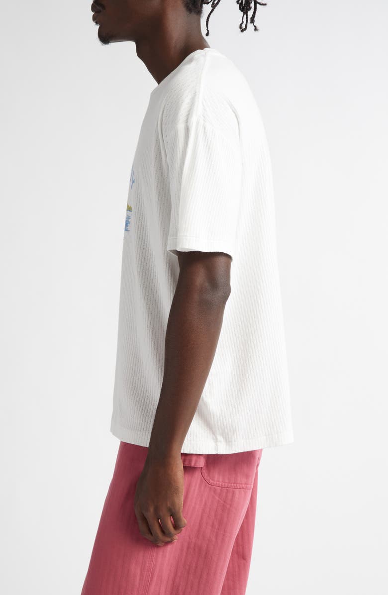 Bode Kennedy Lake Pointelle Cotton Graphic T-Shirt, Alternate, color, Cream