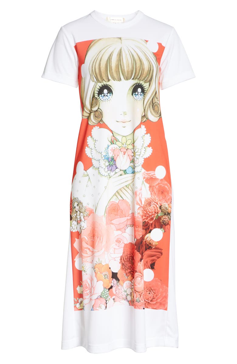 Comme des Garçons Manga Print T-Shirt Dress, Alternate, color, 