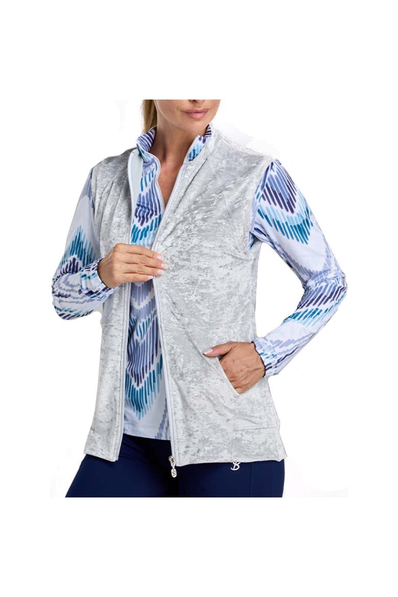 Crushed Velvet Womens Golf Vest, Main, color, Stone
