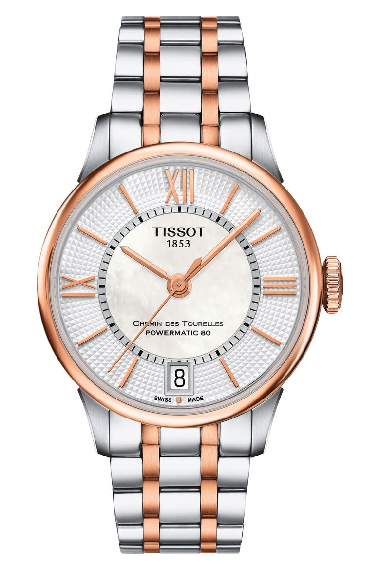 Chemin des Tourelles Bracelet Watch, 42mm, Main, color, WHITE MOTHER OF PEARL