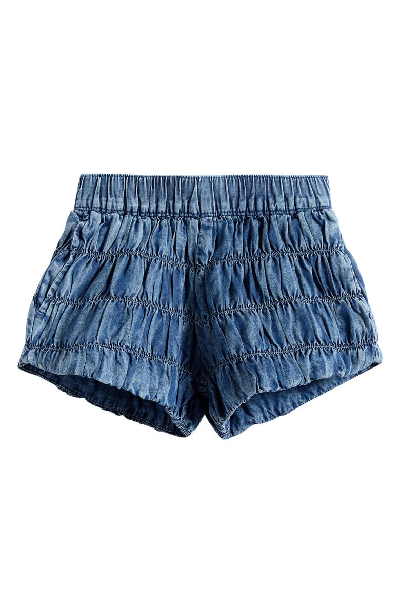 OTTER AVENUE Kids' Shirred Cotton Beach Shorts, Main, color, Chambray