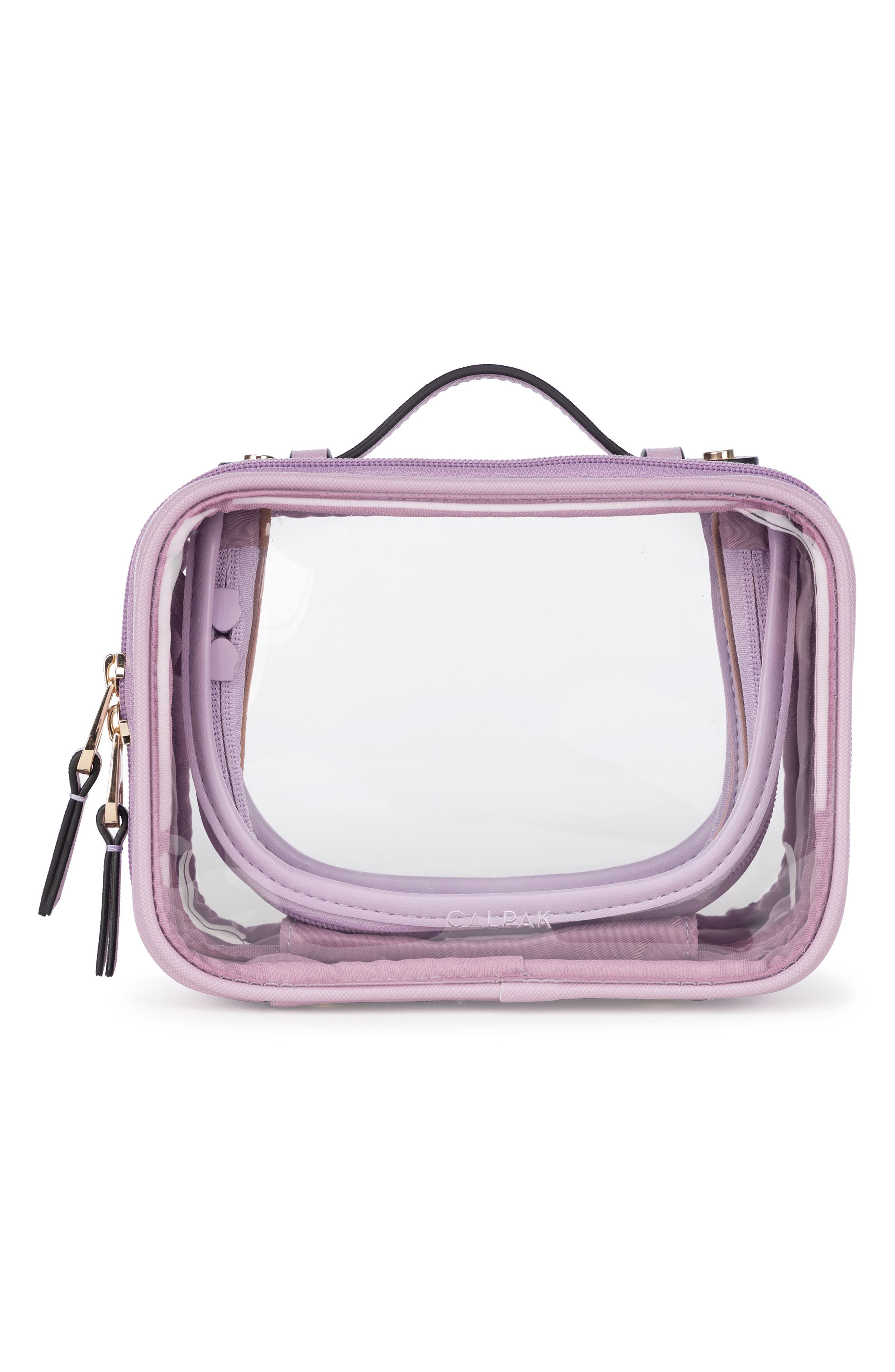 Small Clear Cosmetics Case, Main, color, LAVENDER