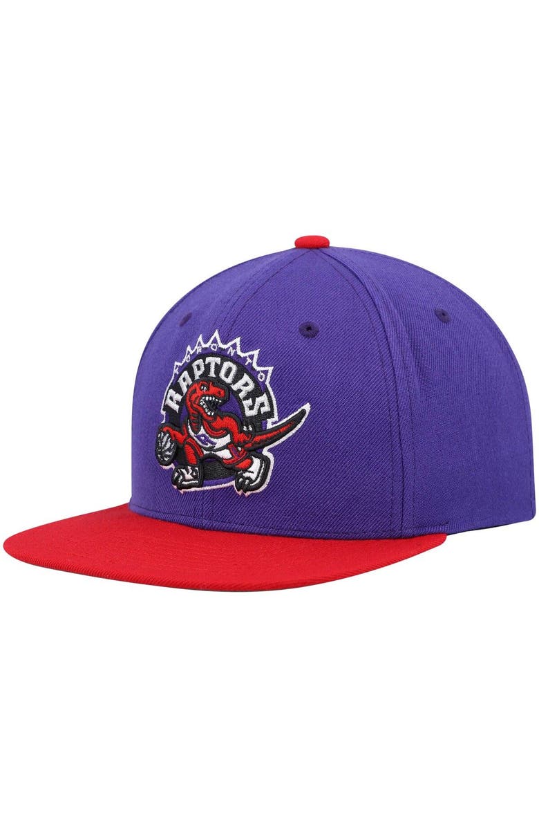 Mitchell & Ness Men's Mitchell & Ness Purple/Red Toronto Raptors Hardwood Classics Team Two-Tone 2.0 Snapback Hat, Main, color, 