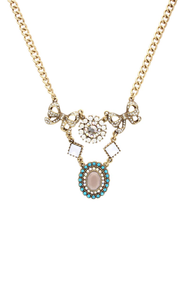 OLIVIA WELLES Rosella Mixed Charm Frontal Necklace, Main, color, Burnished Gold / Multi