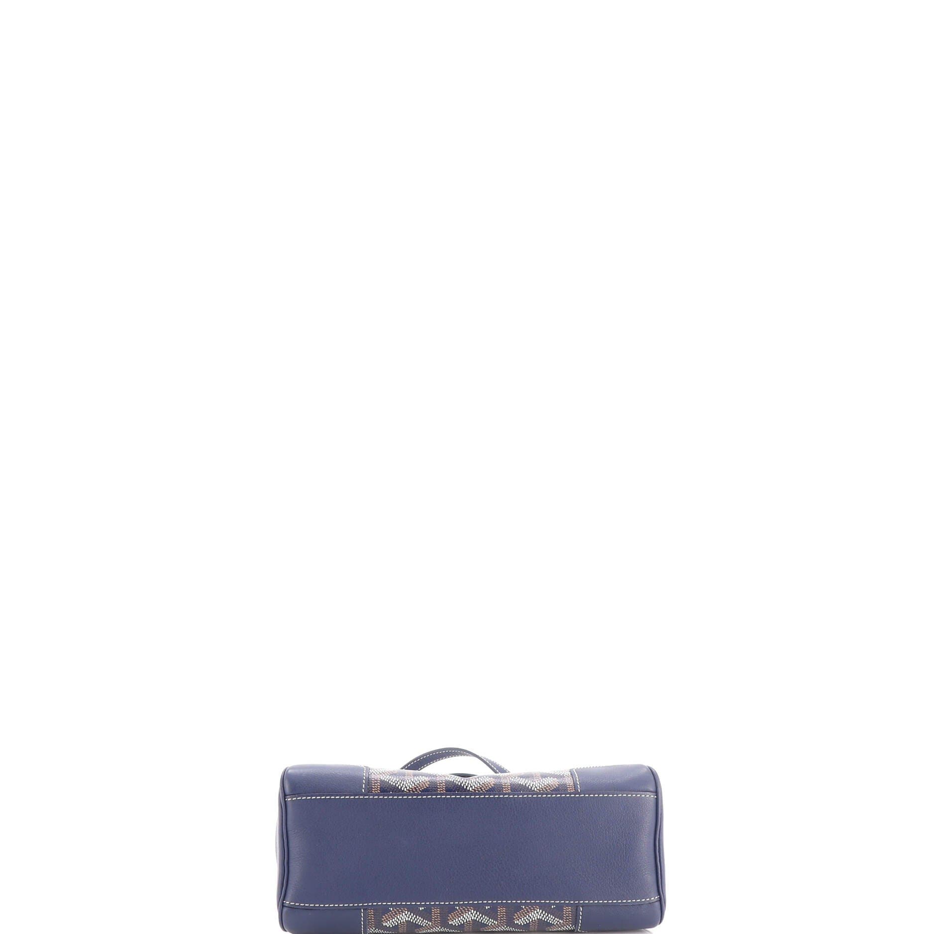 Saigon Top Handle Bag Coated Canvas with Leather Mini, Alternate, color, Blue