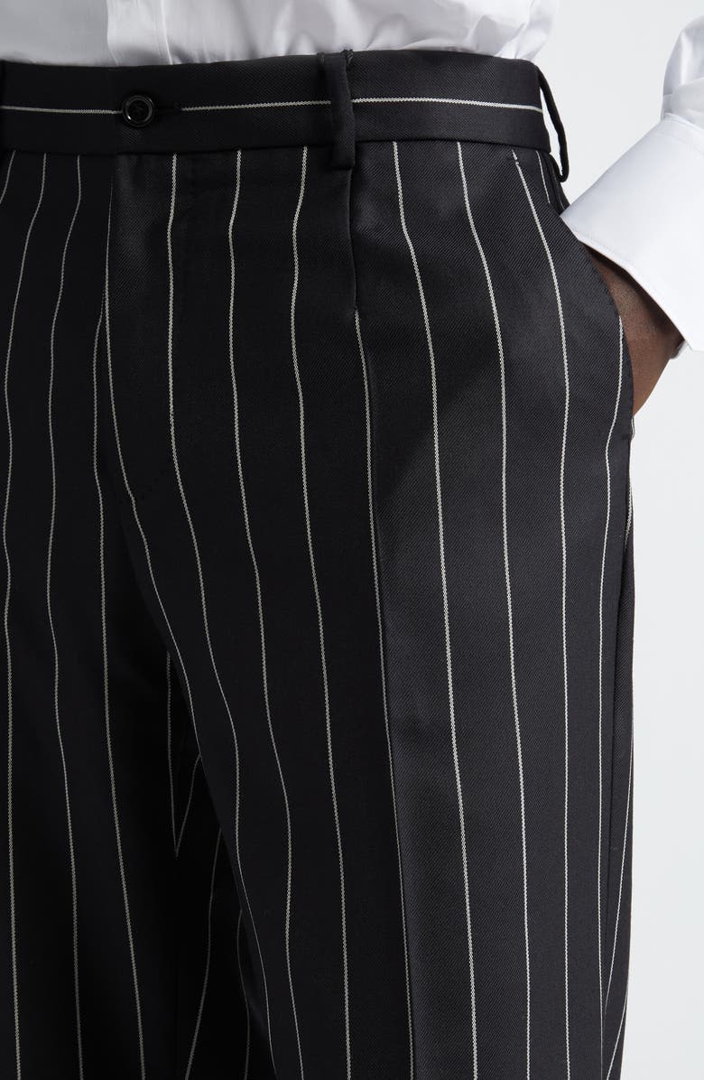 Dolce&Gabbana Pinstripe Wool Trousers, Alternate, color,