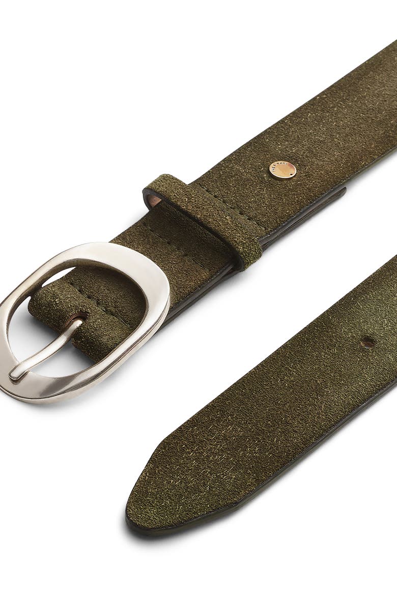 rag & bone Vera Suede Belt, Alternate, color, Olive Suede