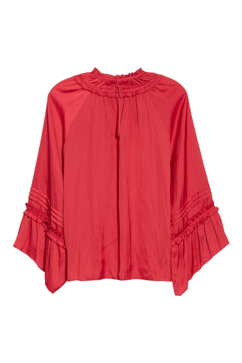 Alex Ruffle Trim Blouse, Alternate, color, TRUE RED