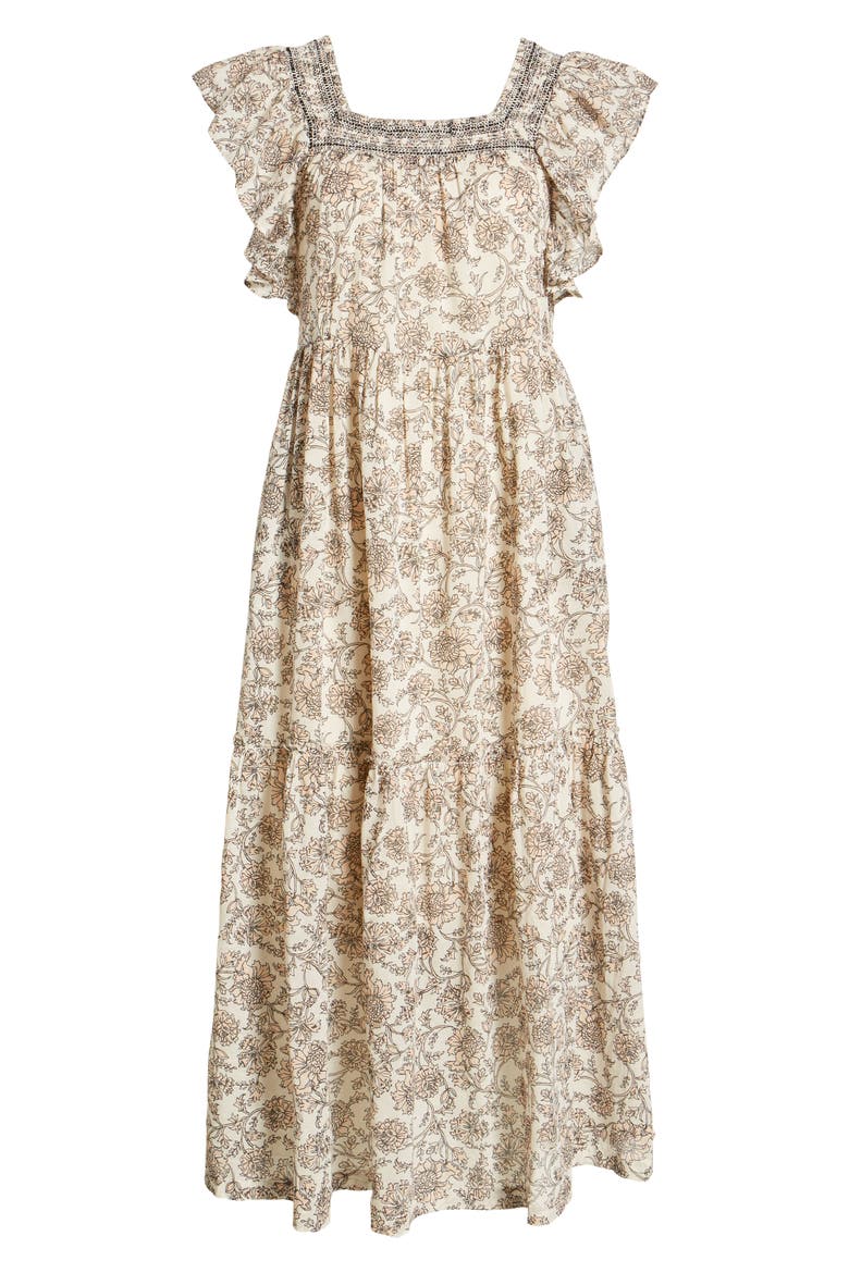 Bonita Floral Print Dress, Alternate, color, TEA COMBO