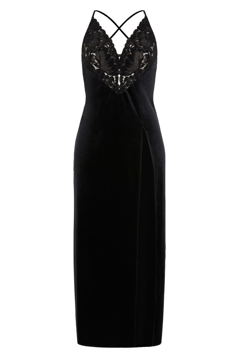 Noir Velvet Maxi Slipdress, Alternate, color, BLACK CAVIAR
