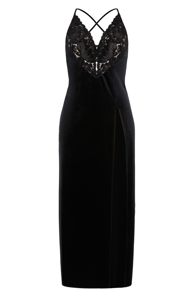 SAVAGE X FENTY Noir Velvet Maxi Slipdress, Alternate, color, Black Caviar