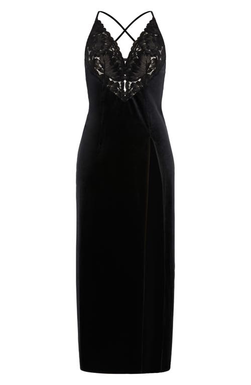 Savage X Fenty Noir Velvet Maxi Slipdress In Black