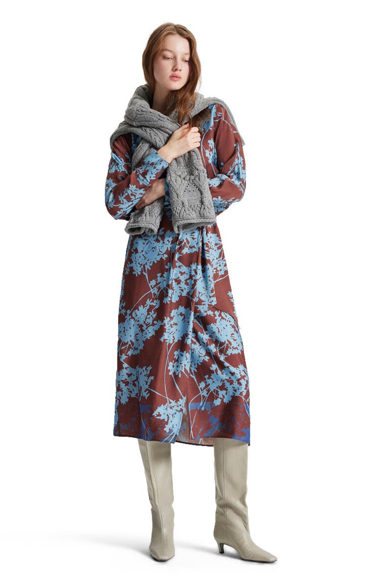 THEO The Label Hydra Printed Maxi Dress, Alternate, color, Koffee/Blue