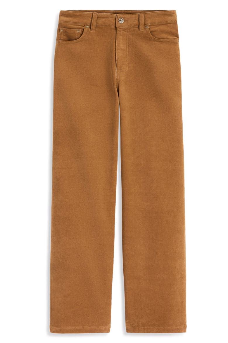 High Waist Corduroy Straight Leg Jeans, Alternate, color, GINGERBREAD
