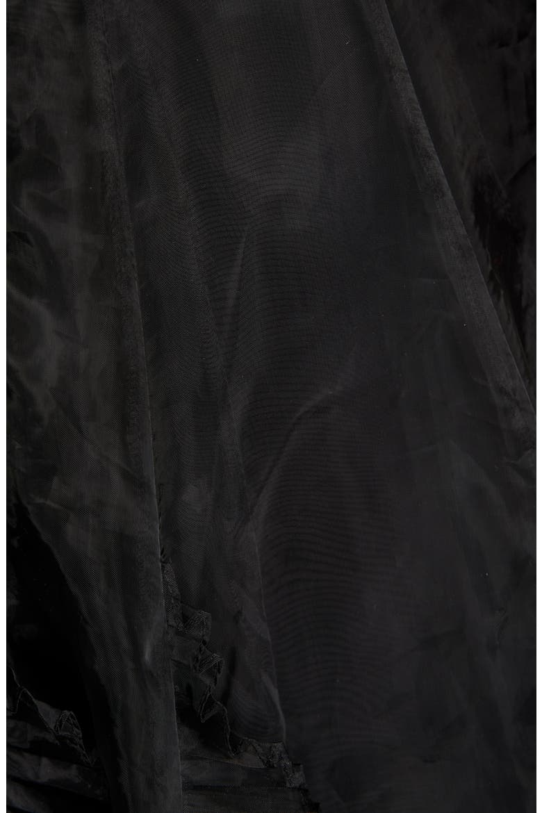 Jane Ruffle Organza Ballgown, Alternate, color, BLACK
