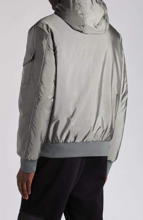 Moncler Poiliot Hooded Short Down Jacket In Gray