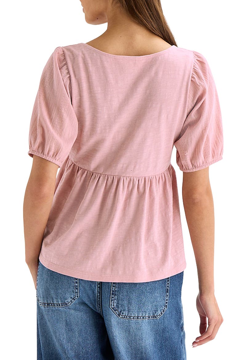 Schiffli Square Neck Cotton Top, Alternate, color, PALE MAUVE