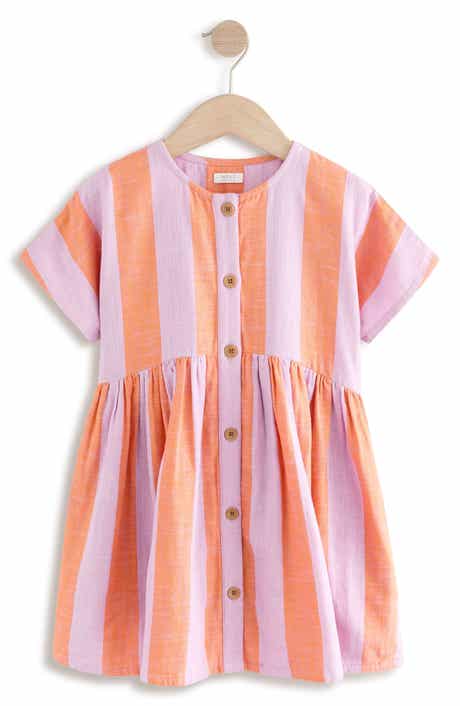 NEXT Kids' Stripe Button-Up Shirtdress